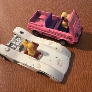 Vintage 1972 Snoopy 1965 Woodstock AVIVA TOYS  Die Cast Toy Cars HONG KONG